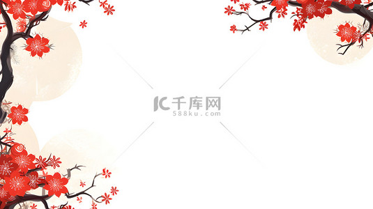 中国画水墨背景图片_国画花朵边框背景