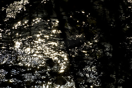 有太阳反射的小溪的水