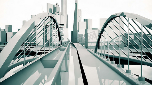 高清城市背景建筑摄影照片_城市灰色城市建筑场景 3D 渲染