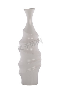 白色背景上的漂亮陶瓷花瓶