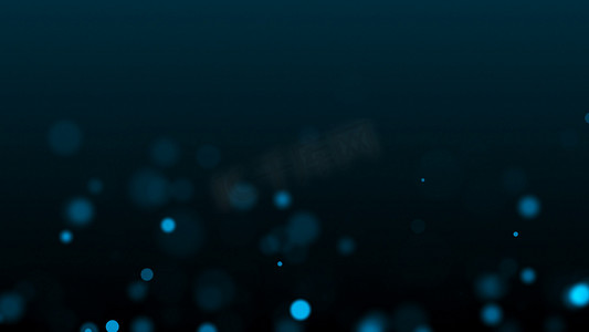 白色发光的圆摄影照片_蓝色发光的散景，浅景深，计算机生成的背景，3D 渲染
