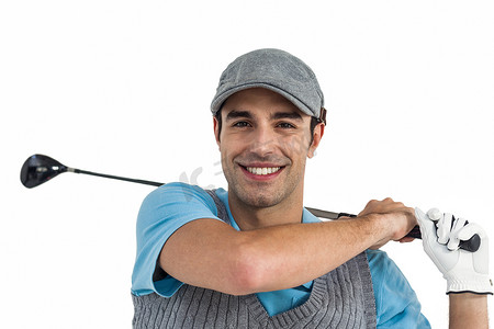 打球的高尔夫球手肖像