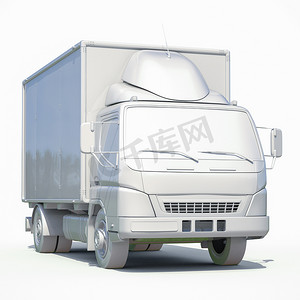 3d 白色送货卡车图标