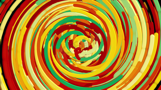 明亮的彩色圆线、卡通风格背景、计算机生成的现代抽象背景、3d 渲染