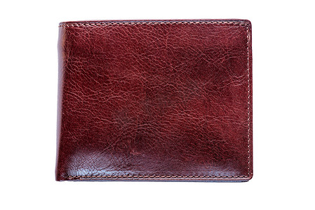 男士钱包摄影照片_男士钱包棕色，由真皮制成，隔离在 w 上