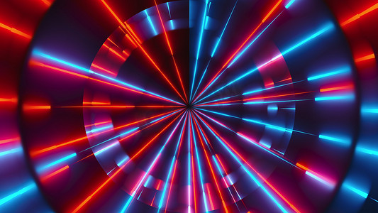 霓虹灯线背景，计算机生成的网格 3d 渲染