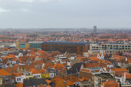 荷兰泽兰海上热门城市弗利辛根的城市天际线