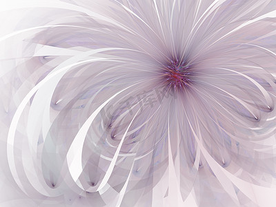 紫色柔和柔和的分形花朵计算机生成的图像，用于徽标、设计概念、网页、印刷品、海报。