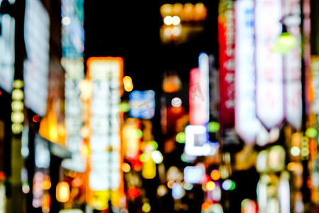 纽约州摄影照片_夜晚的东京街头