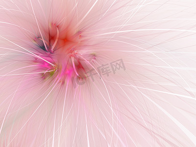 粉色柔和柔和的分形花朵计算机生成图像，用于徽标、设计概念、网页、印刷品、海报。
