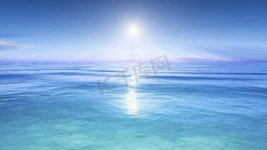 静默摄影照片_太阳在海面上