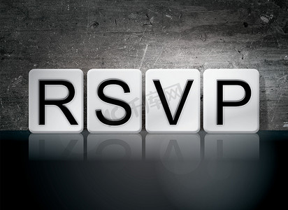 RSVP 平铺字母概念和主题