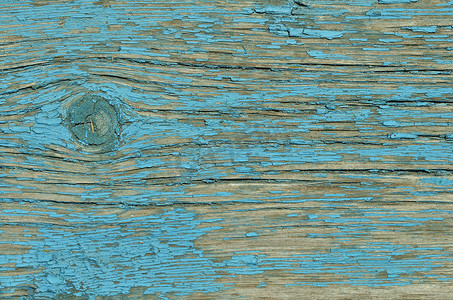 旧木板，涂有旧蓝色油漆，有质感。
