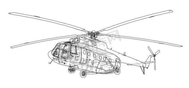 直升飞机工程图