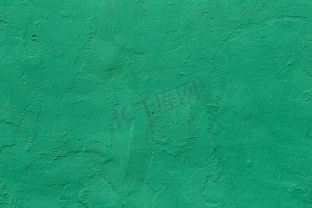 扁平的薄荷绿色石膏墙磨砂质感