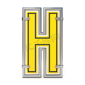 框架交通道路标志 FONT 字母 H 3D