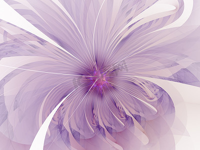 紫色柔和柔和的分形花计算机生成图像，用于徽标、设计概念、网页、印刷品、海报。