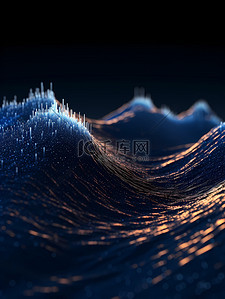 鸭梨山大插画背景图片_数据线条山科技线条大数据未来科技感光线