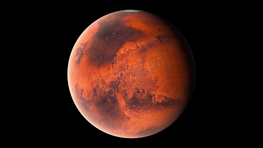 表面摄影照片_飞越火星表面，计算机生成。