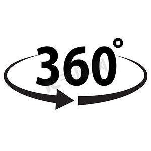 360度摄影照片_白色背景上的角度 360 度图标。