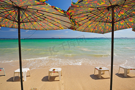 泰国芭堤雅的伞海滩 koh Lan