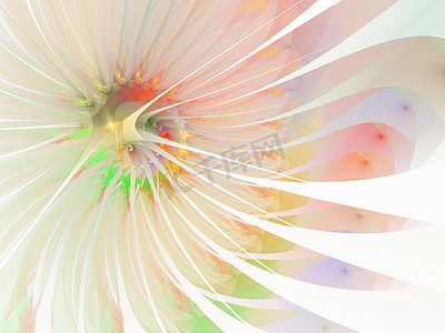 彩虹柔和柔和的分形花朵计算机生成的图像，用于徽标、设计概念、网页、印刷品、海报。