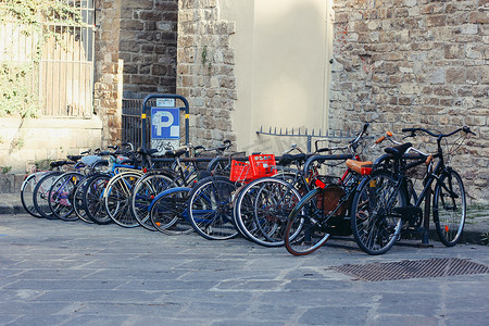 佛罗伦萨的自行车停车场