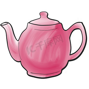 彩色矢量图标摄影照片_异想天开的彩色茶壶
