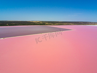 西澳大利亚粉红湖和格雷戈里不同区域的航拍图