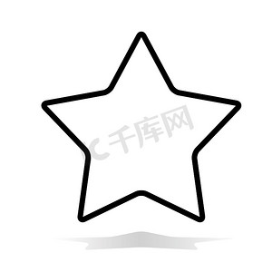 扁平星辰摄影照片_星形图标扁平，白色背景上的星形图标。