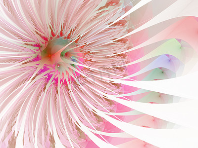 柔和柔和的分形花朵计算机生成图像，用于徽标、设计概念、网页、印刷品、海报。