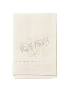 刺绣白色餐巾