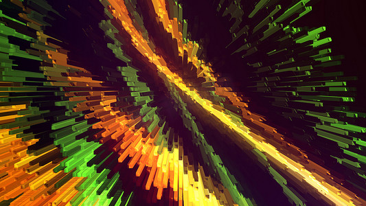 具有方形彩色线条、现代背景、3d 计算机生成插图的抽象构图