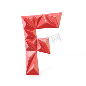 红色现代三角字体字母 F.3d