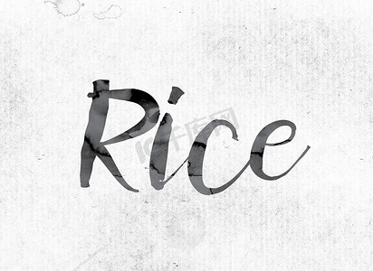手绘水稻摄影照片_水墨画的水稻概念