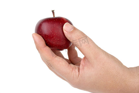手拿着小红苹果