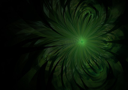 绿色柔和的分形花朵计算机生成的图像，用于徽标、设计概念、网页、印刷品、海报。