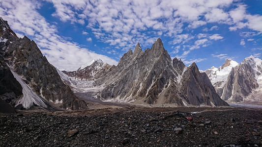 巴基斯坦大使馆摄影照片_Gasherbrum 山地块和 Mitre 峰，K2 跋涉，吉尔吉特巴尔蒂斯坦，巴基斯坦