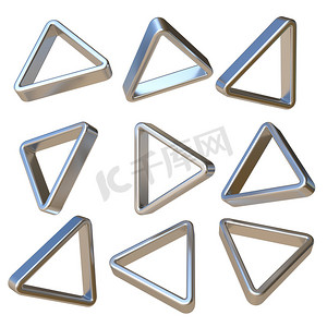 金属立体三角形 3D