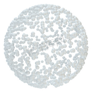 组成的圆摄影照片_由小颗粒组成的白色球体