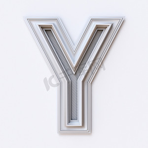 白色相框字体 Letter Y 3D