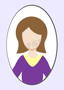 漫画头像摄影照片_社交网络的女性头像或象形图。