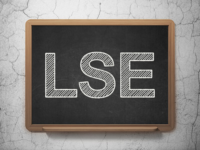 股市指数概念：黑板背景上的 LSE