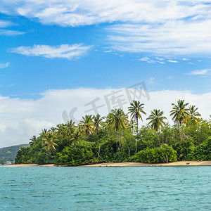 多巴哥西印度群岛热带岛屿广场无人区近景