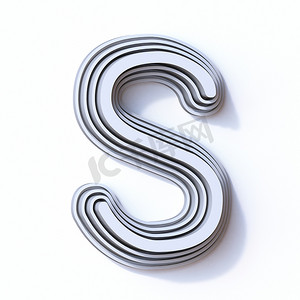 三步字体字母 S 3D