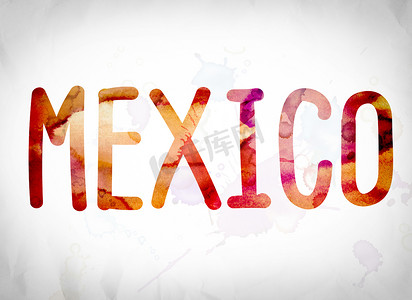 北美摄影照片_墨西哥概念艺术水彩字