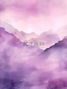 紫色山纹简约水彩背景纹理