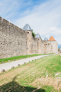 法国中世纪城市卡尔卡松的城墙