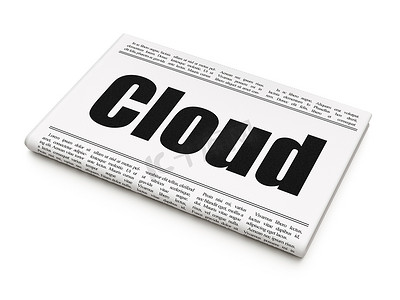 云技术概念：报纸头条云