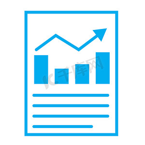 图标摄影照片_白色背景上的财务报告或损益表图标。 
